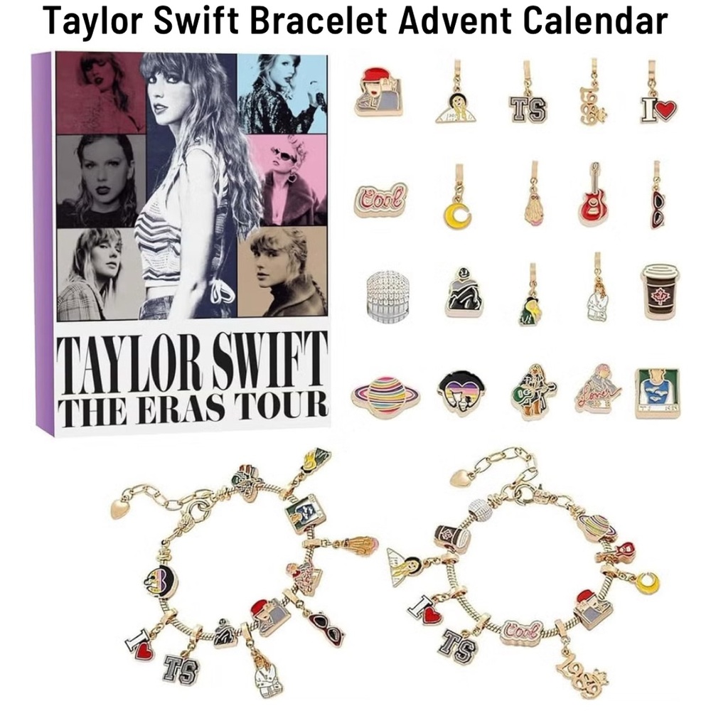 Taylor Swift Eras Tour Charm Advent Calendar w/ stickers & keychain New